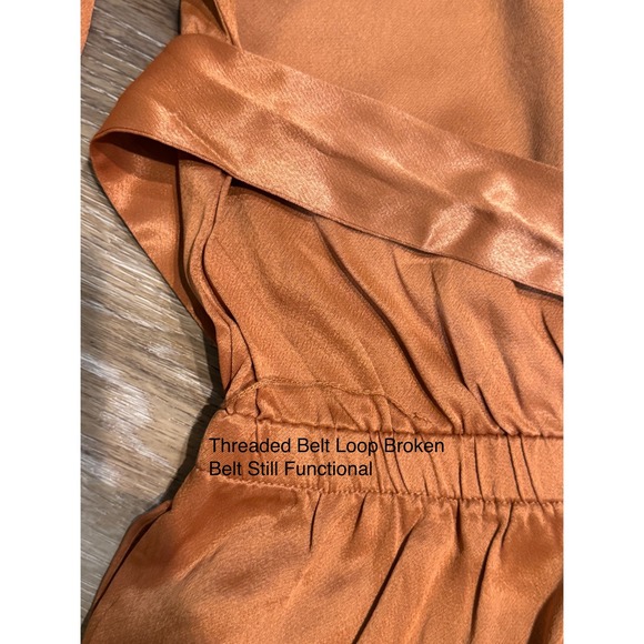 LBLC The Label Dede‎ Jumpsuit Rust Belted Viscose Blend Women's L - Picture 5 of 11